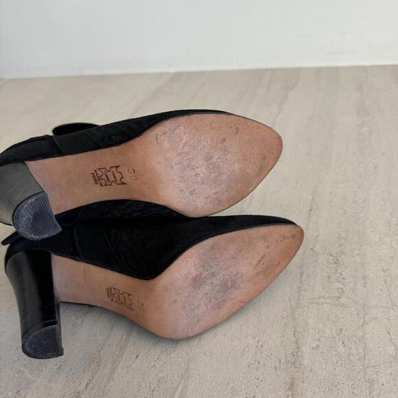 Ulla Johnson Black Aggie Embroidered Booties Suede Leather Size 38 US 7.5 - Picture 5 of 8